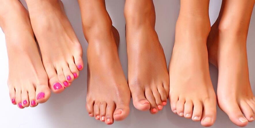 Healthy feet after nail fungus treatment.